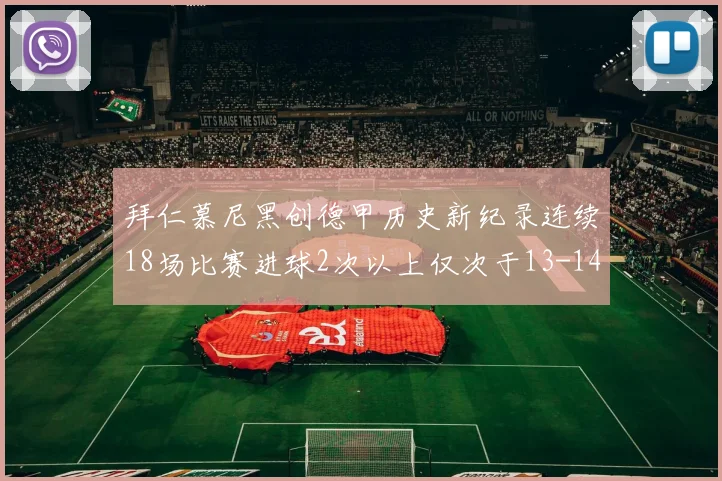 拜仁慕尼黑创德甲历史新纪录连续18场比赛进球2次以上仅次于13-14赛季